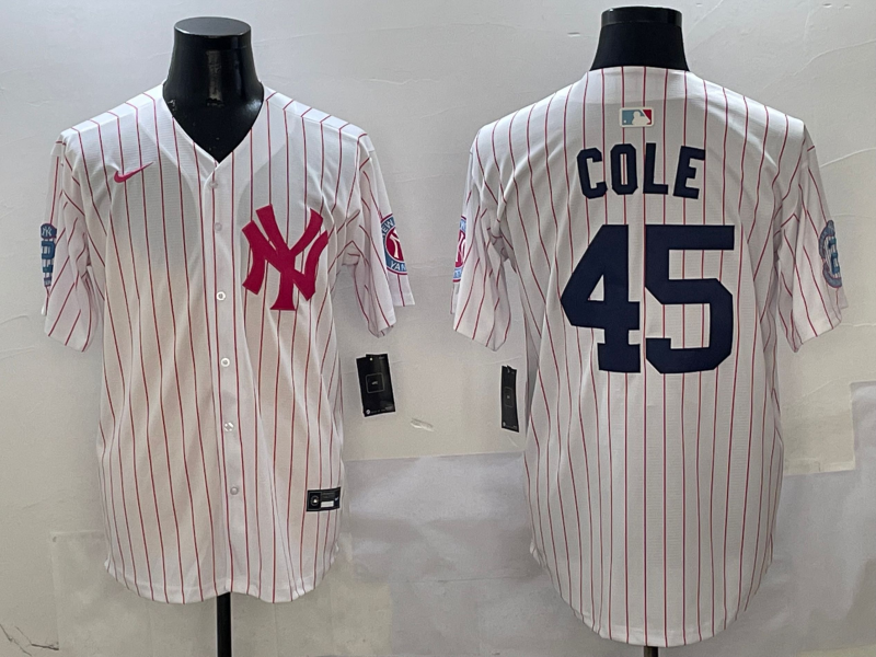 Men's New York Yankees Gerrit Cole #45 White Team Jersey